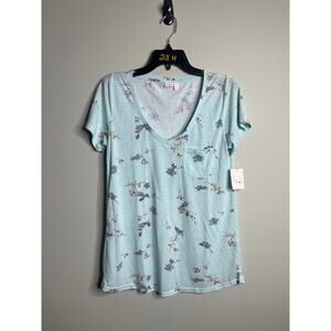 Make and Model Blue Floral Tee XS